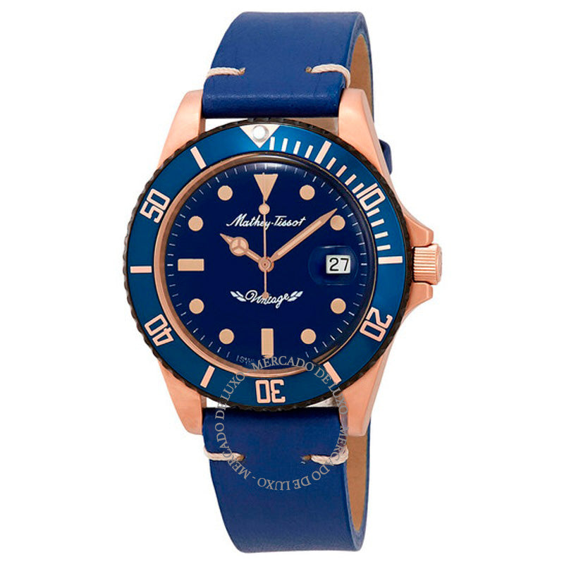 Relógio Mathey Vintage Bronze Automático Mostrador Azul 40 mm - Mercado de Luxo - O Maior E-Commerce de Bens, Produtos e Serviços de Luxo do Brasil.