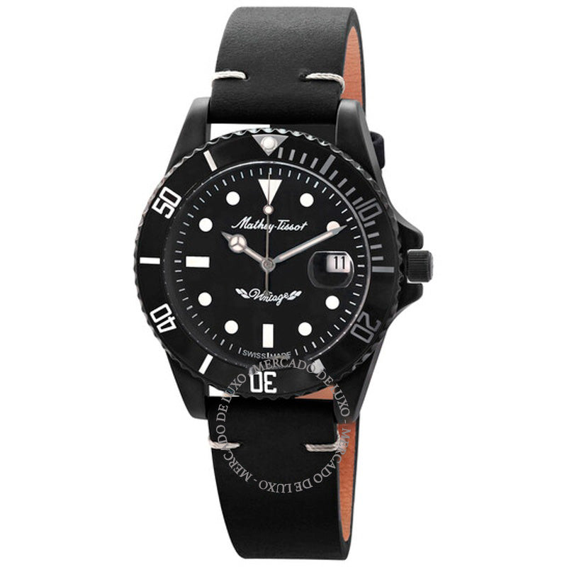 Relógio Mathy Vintage Auto Automático Mostrador Preto 42 mm - Mercado de Luxo - O Maior E-Commerce de Bens, Produtos e Serviços de Luxo do Brasil.