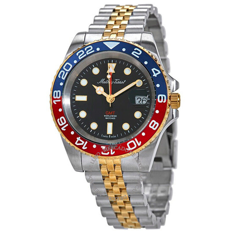 Relógio Rolly Vintage GMT Mostrador Preto Bicolor 42 mm - Mercado de Luxo - O Maior E-Commerce de Bens, Produtos e Serviços de Luxo do Brasil.