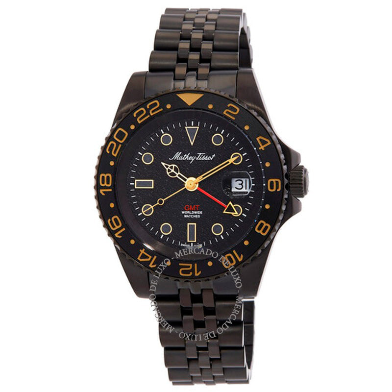 Relógio Mathy Vintage GMT Quartzo Mostrador Preto 42 mm - Mercado de Luxo - O Maior E-Commerce de Bens, Produtos e Serviços de Luxo do Brasil.
