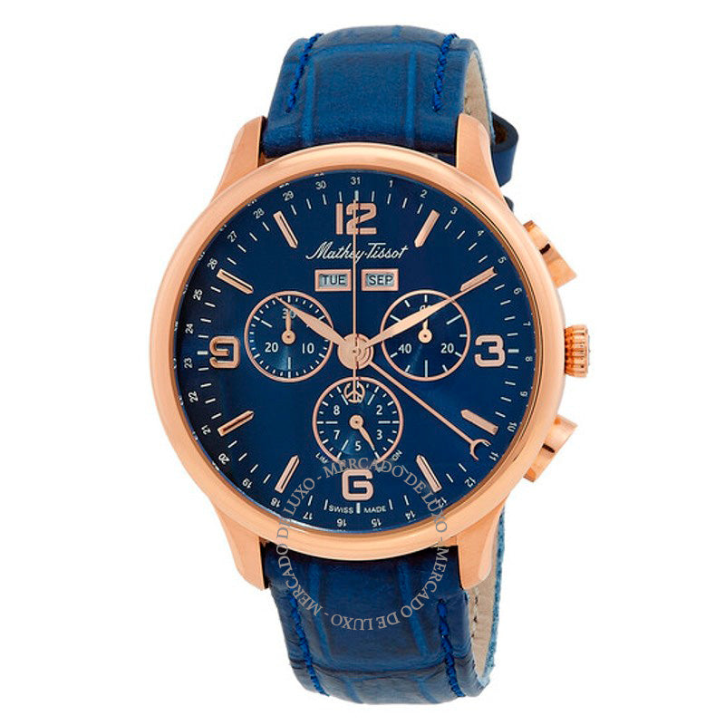 Relógio Edmond Chronograph Quartz Mostrador Azul 42 mm - Mercado de Luxo - O Maior E-Commerce de Bens, Produtos e Serviços de Luxo do Brasil.