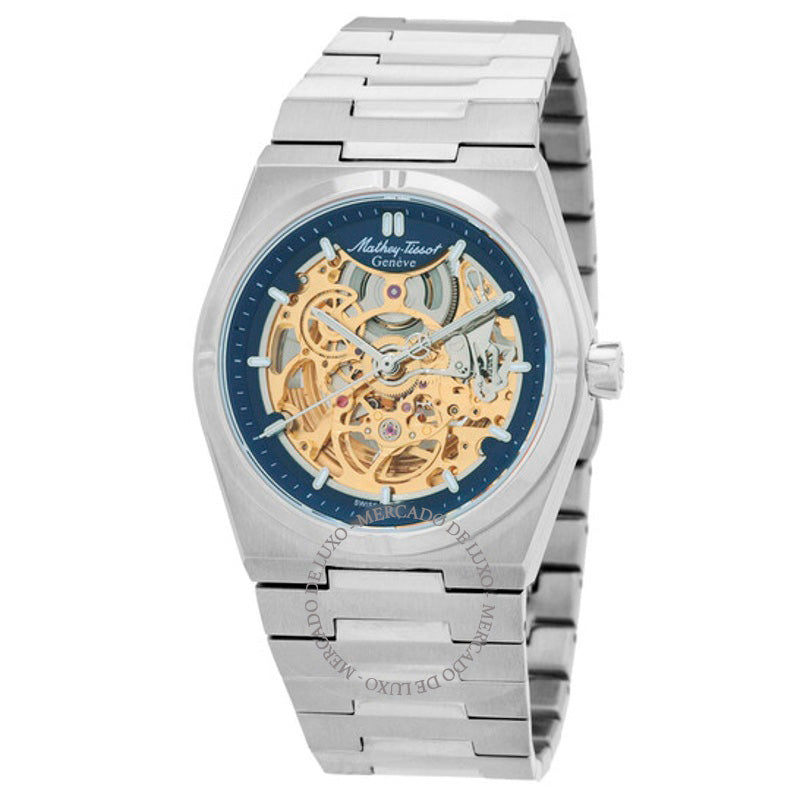 Relógio Zeus Skeleton Automático Mostrador Azul  - Mercado de Luxo - O Maior E-Commerce de Bens, Produtos e Serviços de Luxo do Brasil.