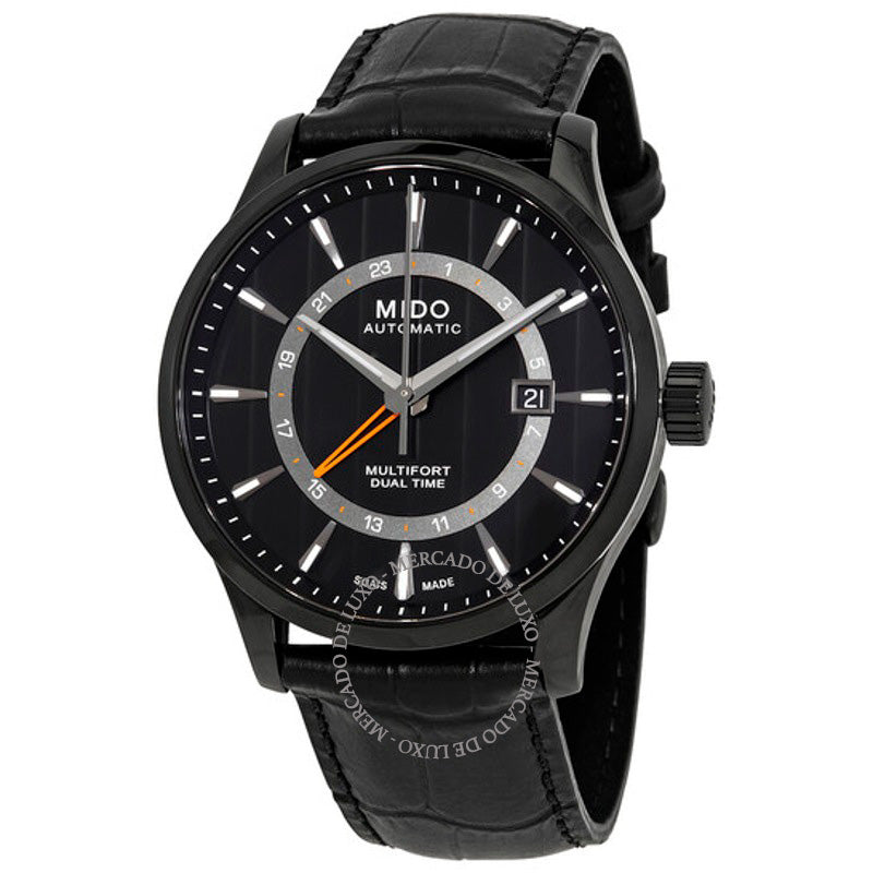 Relógio Multifort Dual Time Automático Mostrador Preto  - Mercado de Luxo - O Maior E-Commerce de Bens, Produtos e Serviços de Luxo do Brasil.
