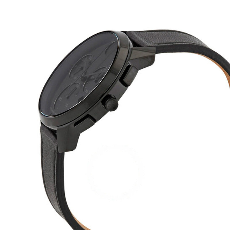 Relógio Cronógrafo fino e ousado mostrador preto de quartzo 42 mm - Mercado de Luxo - O Maior E-Commerce de Bens, Produtos e Serviços de Luxo do Brasil.