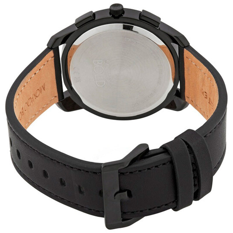 Relógio Cronógrafo fino e ousado mostrador preto de quartzo 42 mm - Mercado de Luxo - O Maior E-Commerce de Bens, Produtos e Serviços de Luxo do Brasil.