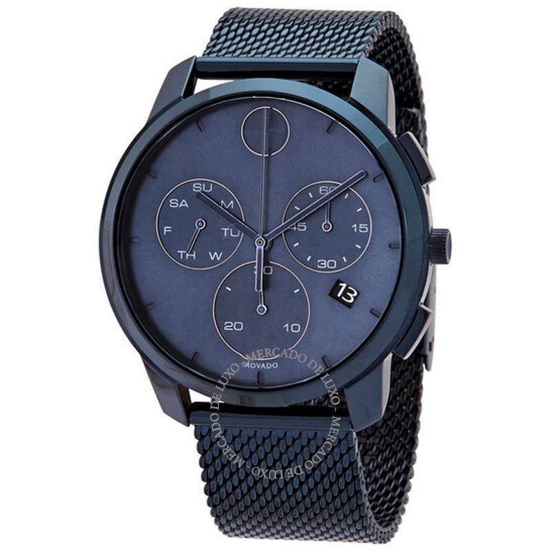 Relógio Cronógrafo fino e ousado mostrador azul de quartzo 40 mm - Mercado de Luxo - O Maior E-Commerce de Bens, Produtos e Serviços de Luxo do Brasil.
