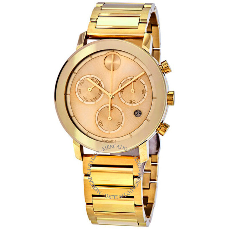 Relógio Cronógrafo Bold Quartz Mostrador Dourado  - Mercado de Luxo - O Maior E-Commerce de Bens, Produtos e Serviços de Luxo do Brasil.