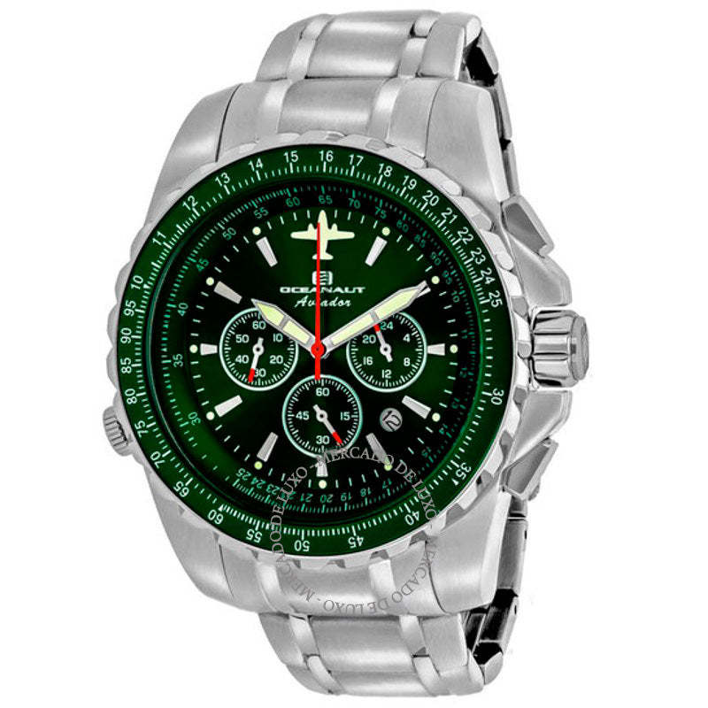 Relógio Aviador Pilot Chronograph Quartzo Mostrador Verde 45 mm - Mercado de Luxo - O Maior E-Commerce de Bens, Produtos e Serviços de Luxo do Brasil.