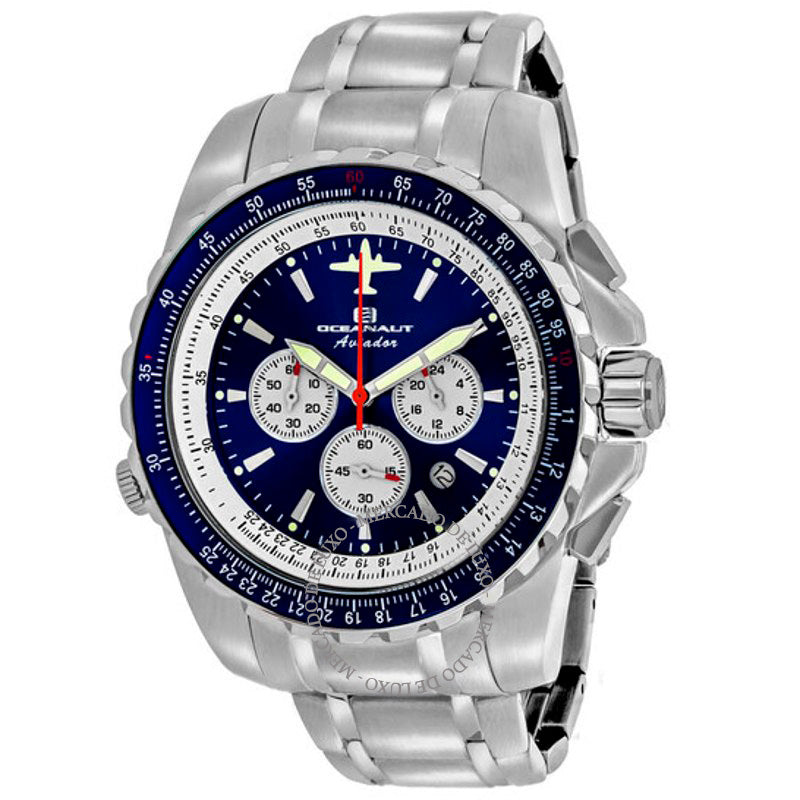 Relógio Aviador Pilot Chronograph Quartz Blue Dial 45 mm - Mercado de Luxo - O Maior E-Commerce de Bens, Produtos e Serviços de Luxo do Brasil.