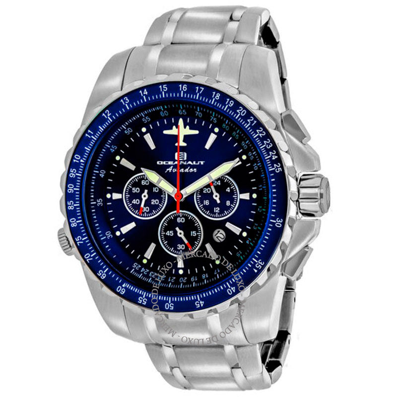 Relógio Aviador Pilot Chronograph Quartz Blue Dial 45 mm - Mercado de Luxo - O Maior E-Commerce de Bens, Produtos e Serviços de Luxo do Brasil.