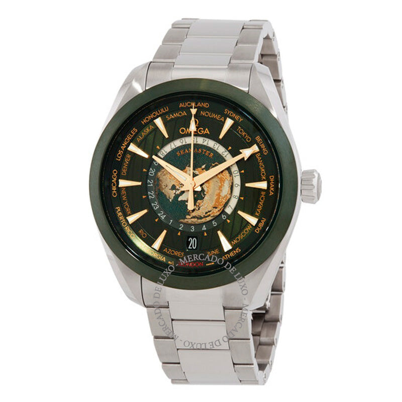 Relógio Seamaster Hora Mundial GMT Cronômetro Automático Mostrador Verde 43 mm - Mercado de Luxo - O Maior E-Commerce de Bens, Produtos e Serviços de Luxo do Brasil.