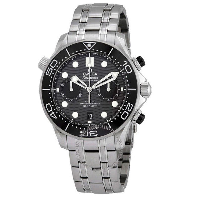 Relógio Seamaster Cronógrafo Cronômetro Automático Mostrador Preto 44 mm - Mercado de Luxo - O Maior E-Commerce de Bens, Produtos e Serviços de Luxo do Brasil.