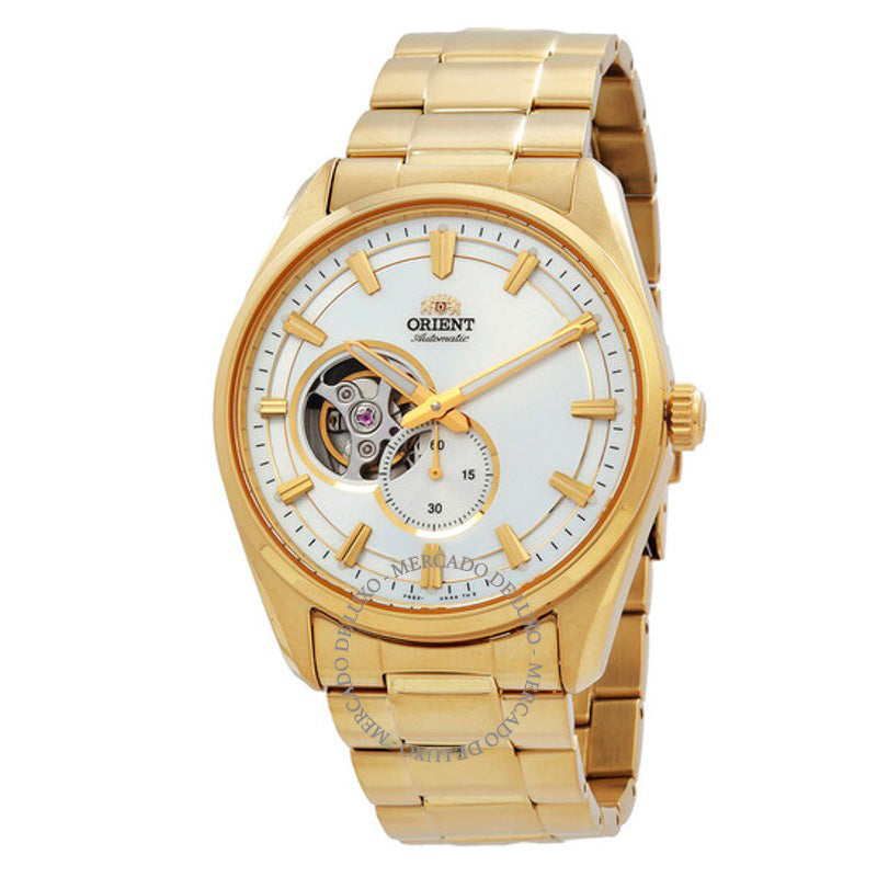 Relógio Contemporâneo Semi Skeleton Automático Mostrador Branco  - Mercado de Luxo - O Maior E-Commerce de Bens, Produtos e Serviços de Luxo do Brasil.