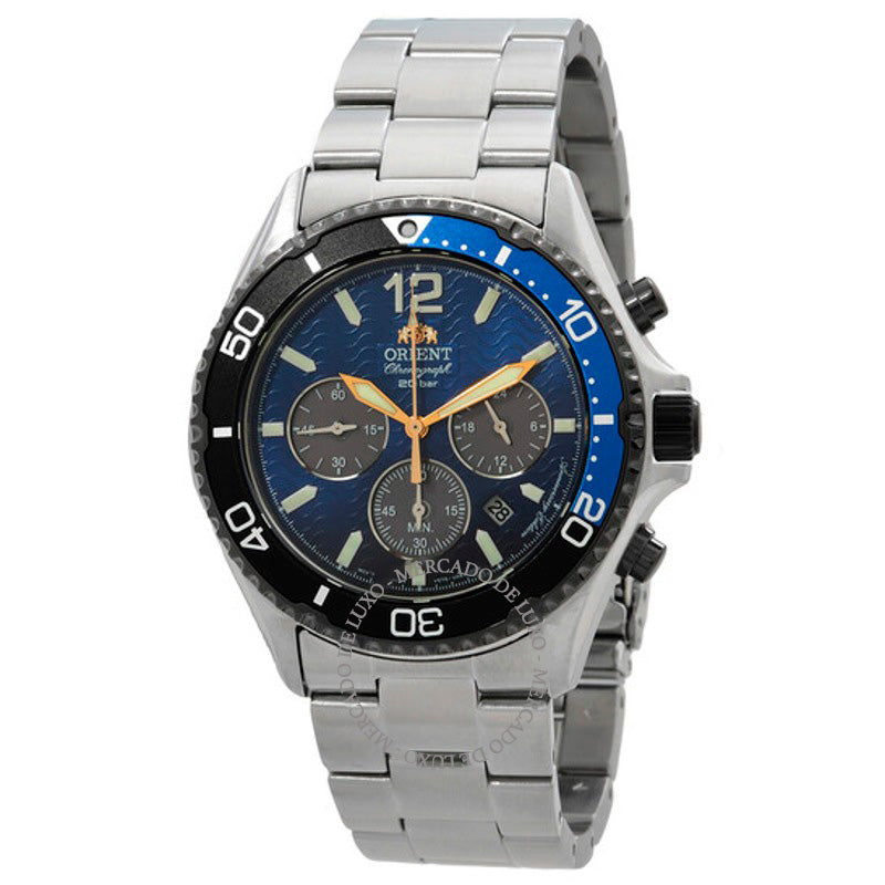 Relógio Cronógrafo esportivo movido a energia solar com mostrador azul 42 mm - Mercado de Luxo - O Maior E-Commerce de Bens, Produtos e Serviços de Luxo do Brasil.