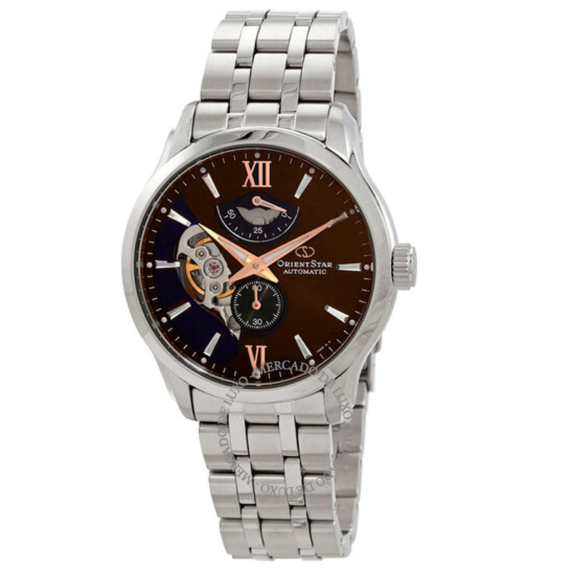 Relógio Star Automático Coração Aberto Marrom Mostrador Azul 41 mm - Mercado de Luxo - O Maior E-Commerce de Bens, Produtos e Serviços de Luxo do Brasil.
