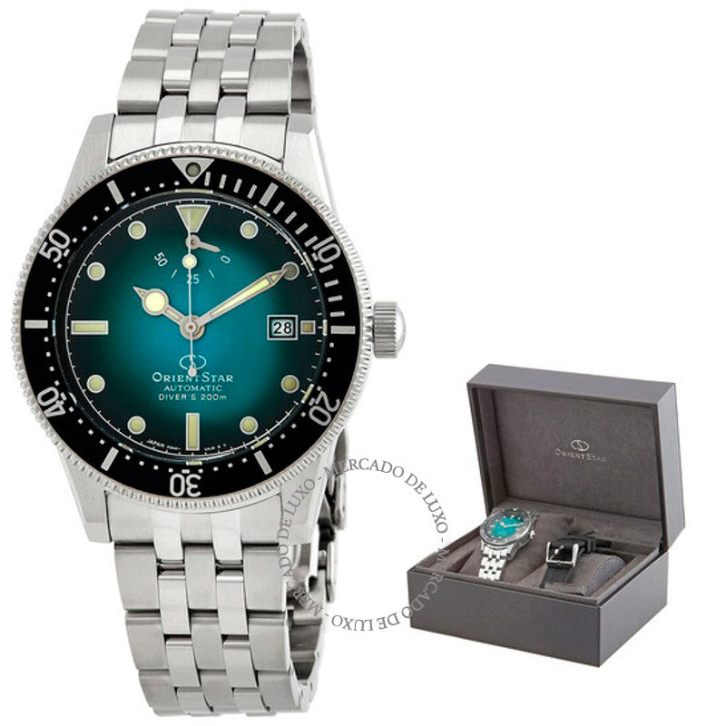 Relógio Orient Star Mostrador Verde 41 mm - Mercado de Luxo - O Maior E-Commerce de Bens, Produtos e Serviços de Luxo do Brasil.