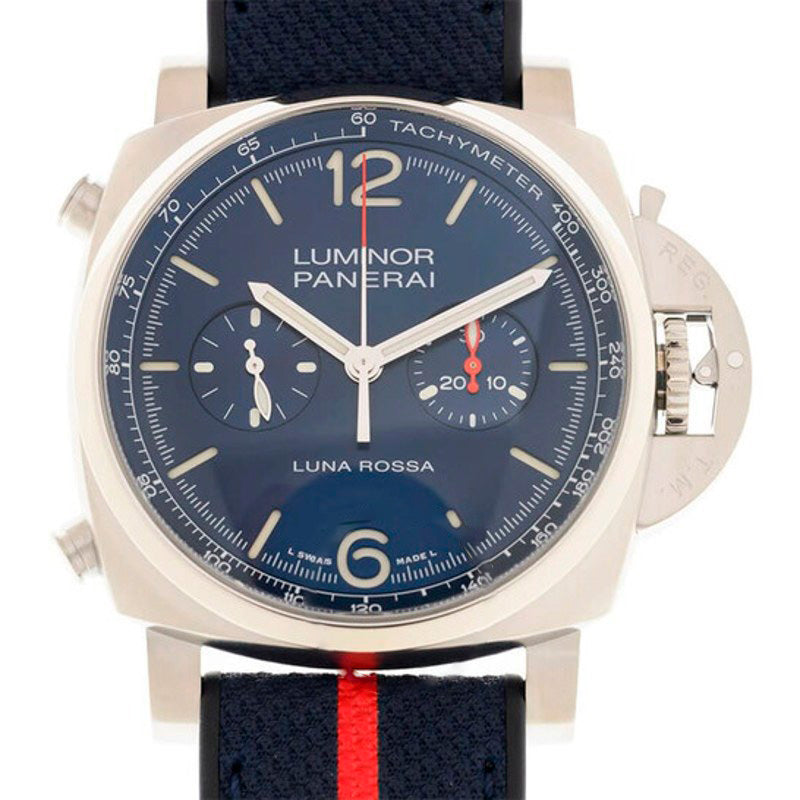 Relógio Luminor Chrono Luna Rossa Cronógrafo Mostrador Azul Automático 44 mm - Mercado de Luxo - O Maior E-Commerce de Bens, Produtos e Serviços de Luxo do Brasil.