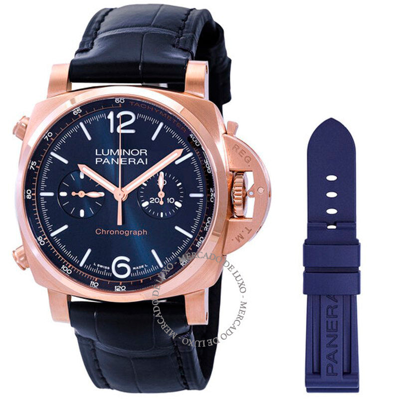 Relógio Luminor Chrono Goldtech Blu Notte Corda Manual Mostrador Azul 44 mm - Mercado de Luxo - O Maior E-Commerce de Bens, Produtos e Serviços de Luxo do Brasil.