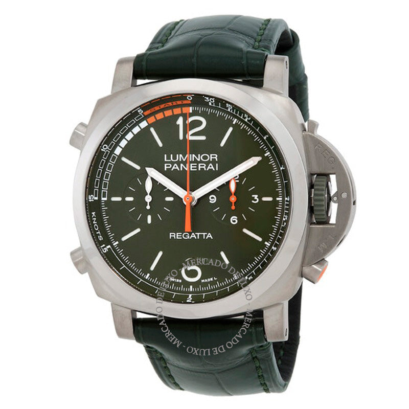 Relógio Luminor Regatta Cronógrafo Automático Mostrador Verde  - Mercado de Luxo - O Maior E-Commerce de Bens, Produtos e Serviços de Luxo do Brasil.