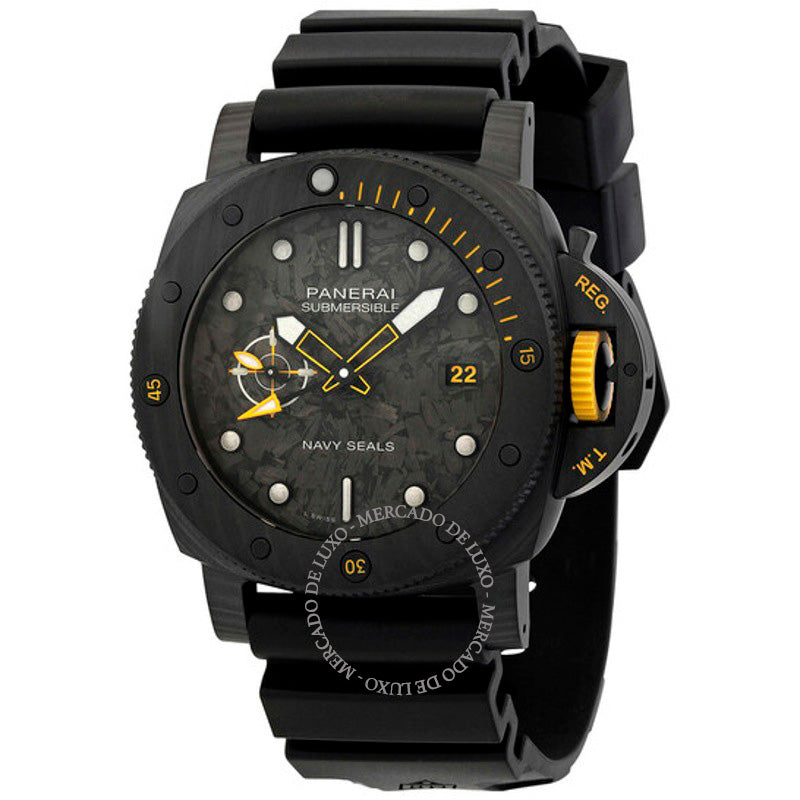 Relógio Submersível GMT Carbotech Navy SEALs - Panerai  - Mercado de Luxo - O Maior E-Commerce de Bens, Produtos e Serviços de Luxo do Brasil.