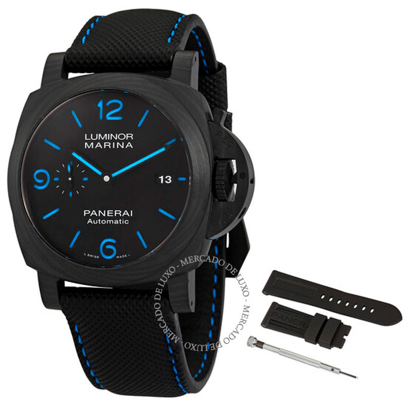 Relógio Luminor Marina Carbotech Automático Mostrador Preto 44 mm - Mercado de Luxo - O Maior E-Commerce de Bens, Produtos e Serviços de Luxo do Brasil.