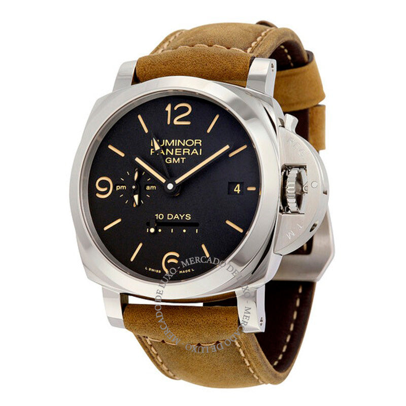 Relógio Luminor 1950 10 dias GMT Automático Mostrador Preto 44 mm - Mercado de Luxo - O Maior E-Commerce de Bens, Produtos e Serviços de Luxo do Brasil.