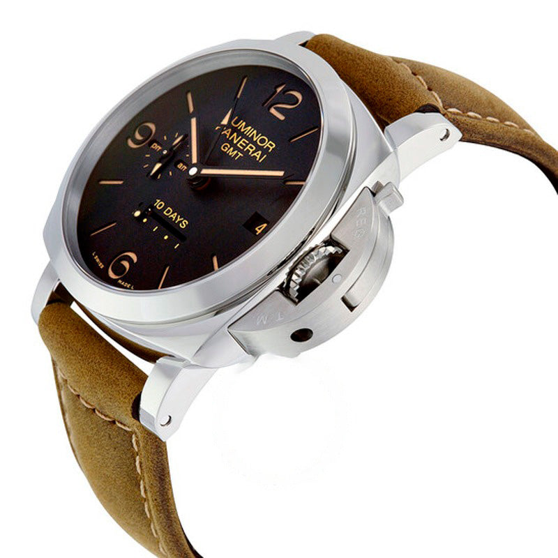 Relógio Luminor 1950 10 dias GMT Automático Mostrador Preto 44 mm - Mercado de Luxo - O Maior E-Commerce de Bens, Produtos e Serviços de Luxo do Brasil.
