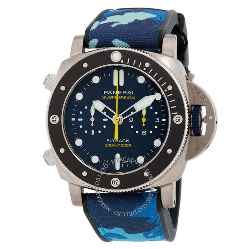 Relógio Cronógrafo submersível automático com mostrador azul 47 mm - Mercado de Luxo - O Maior E-Commerce de Bens, Produtos e Serviços de Luxo do Brasil.