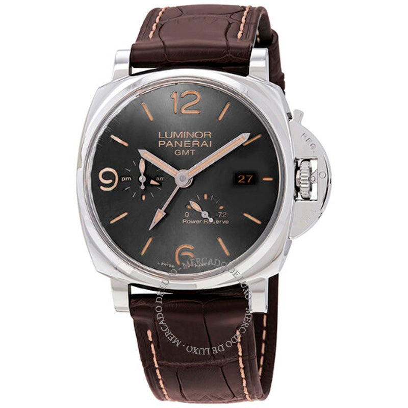 Relógio Luminor Due GMT Mostrador Automático Antracite 45 mm - Mercado de Luxo - O Maior E-Commerce de Bens, Produtos e Serviços de Luxo do Brasil.