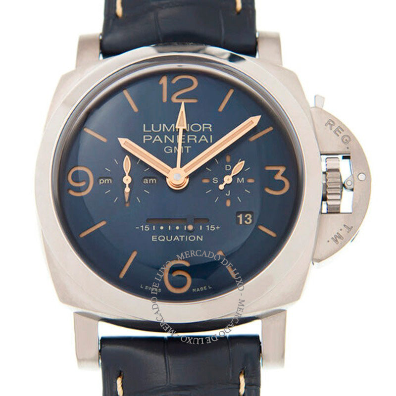 Relógio Luminor 1950 Equação do Tempo Mostrador Azul 47 mm - Mercado de Luxo - O Maior E-Commerce de Bens, Produtos e Serviços de Luxo do Brasil.