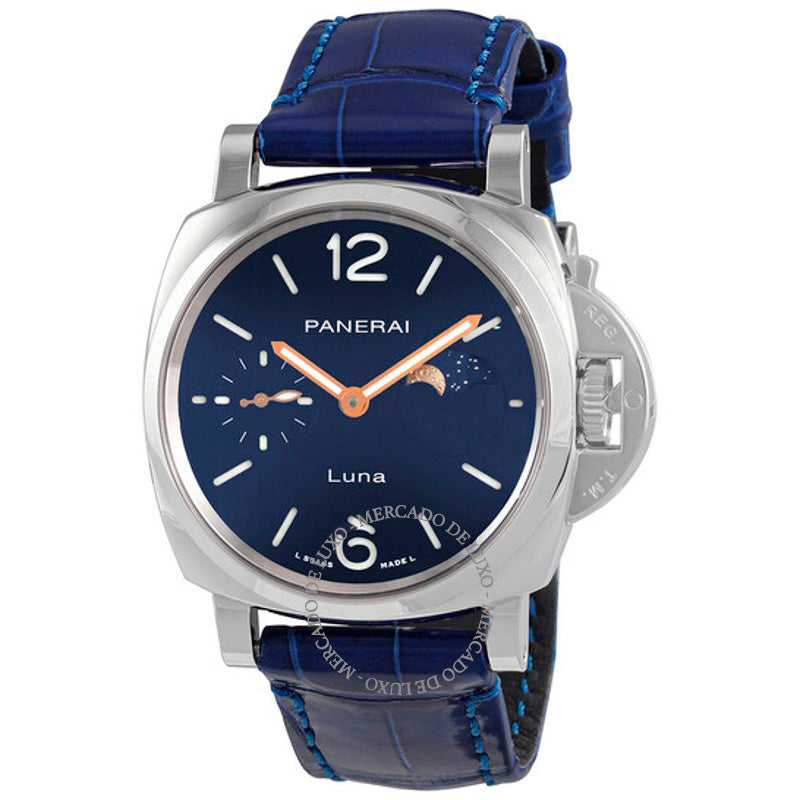 Relógio Luminor Due Luna Automático Mostrador Azul 38 mm - Mercado de Luxo - O Maior E-Commerce de Bens, Produtos e Serviços de Luxo do Brasil.