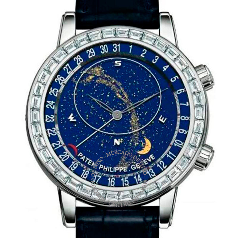 Relógio Grand Complications Celestial Automático Fase da Lua Mostrador Azul Diamante 44 mm - Mercado de Luxo - O Maior E-Commerce de Bens, Produtos e Serviços de Luxo do Brasil.