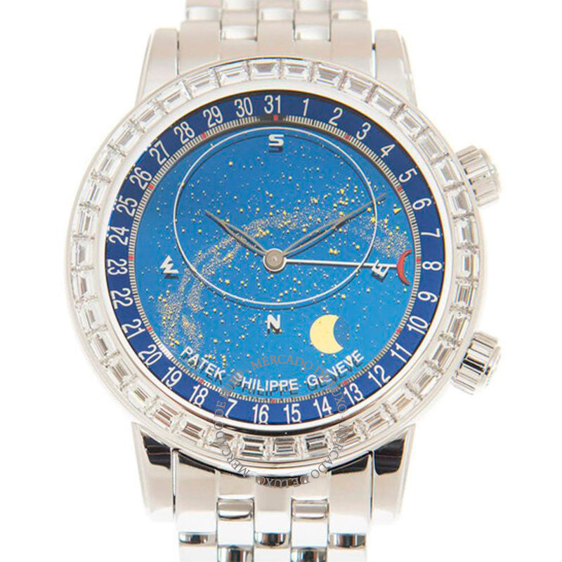 Relógio Celestial Automatic Baguette Diamond Blue Dial 44 mm - Mercado de Luxo - O Maior E-Commerce de Bens, Produtos e Serviços de Luxo do Brasil.