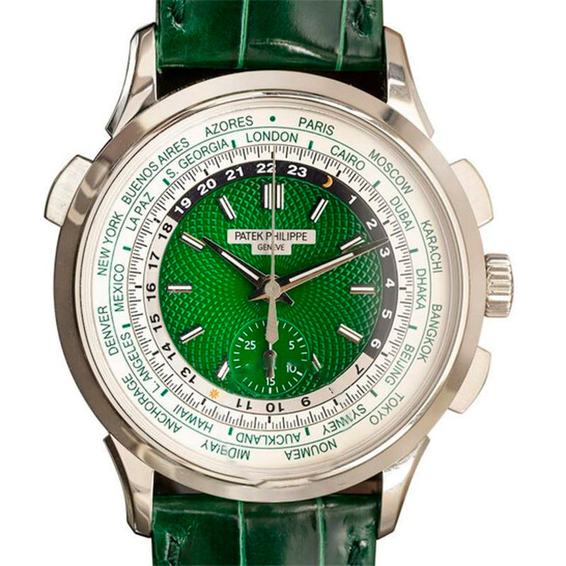 Relógio Complicações Hora mundial Mostrador verde automático 39 mm - Mercado de Luxo - O Maior E-Commerce de Bens, Produtos e Serviços de Luxo do Brasil.
