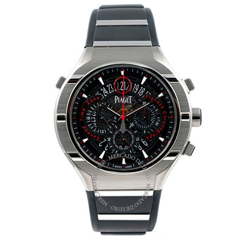 Relógio Protocolo Flyback GMT Mostrador Preto 45 mm - Mercado de Luxo - O Maior E-Commerce de Bens, Produtos e Serviços de Luxo do Brasil.