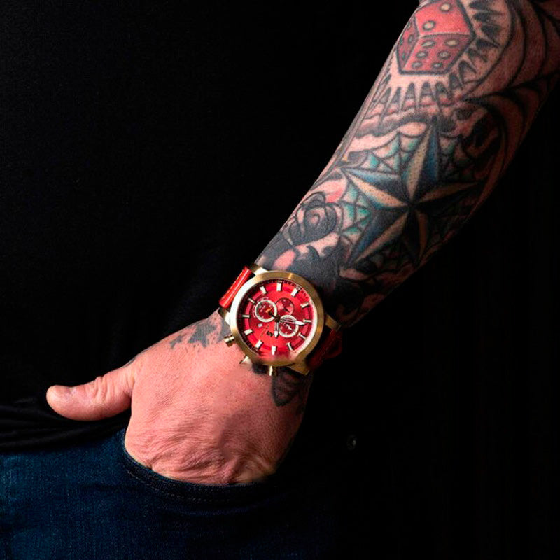 Relógio Rogue Chronograph Quartz Mostrador Vermelho 52 mm - Mercado de Luxo - O Maior E-Commerce de Bens, Produtos e Serviços de Luxo do Brasil.