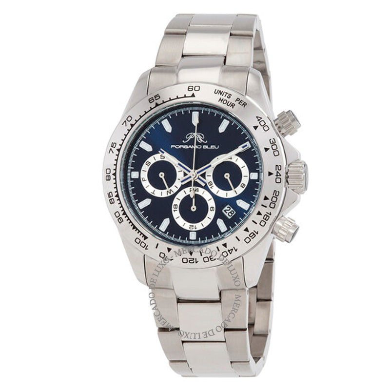 Relógio Preston Cronógrafo Quartzo Mostrador Azul 41 mm - Mercado de Luxo - O Maior E-Commerce de Bens, Produtos e Serviços de Luxo do Brasil.