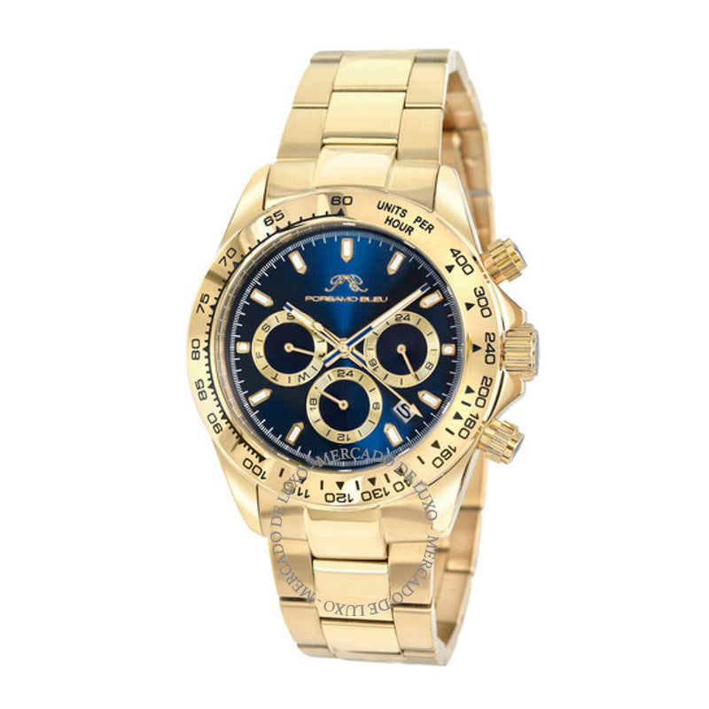 Relógio Preston Cronógrafo Quartzo Mostrador Azul 36 mm - Mercado de Luxo - O Maior E-Commerce de Bens, Produtos e Serviços de Luxo do Brasil.