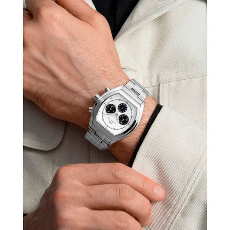 Relógio Cronógrafo Romano Quartzo Mostrador Branco 42 mm - Mercado de Luxo - O Maior E-Commerce de Bens, Produtos e Serviços de Luxo do Brasil.