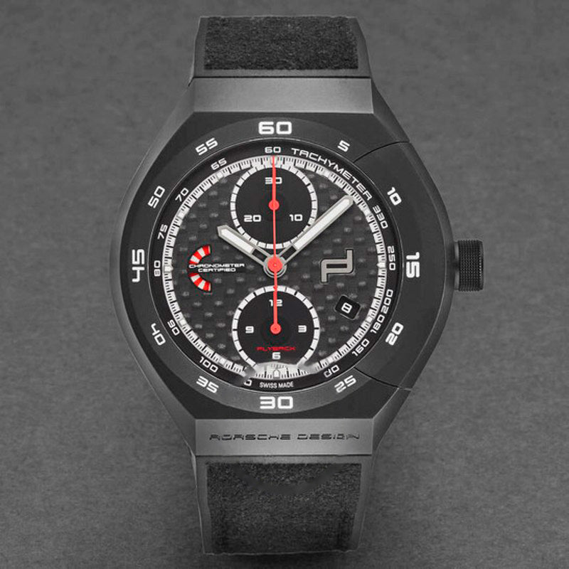 Relógio Cronógrafo Flyback com atuador monobloco e mostrador preto automático 45 mm - Mercado de Luxo - O Maior E-Commerce de Bens, Produtos e Serviços de Luxo do Brasil.
