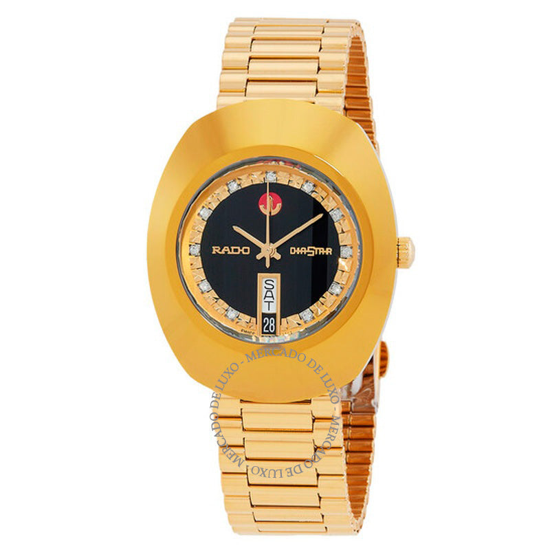 Relógio O mostrador preto diamante automático original 35 mm - Mercado de Luxo - O Maior E-Commerce de Bens, Produtos e Serviços de Luxo do Brasil.