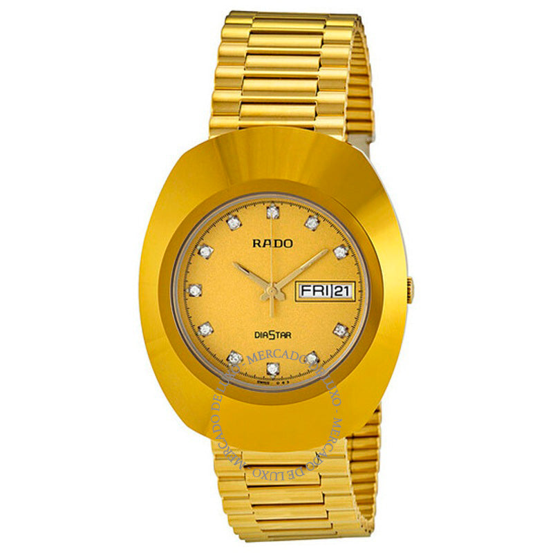 Relógio Diastar Quartzo Diamante Mostrador Dourado 35 mm - Mercado de Luxo - O Maior E-Commerce de Bens, Produtos e Serviços de Luxo do Brasil.