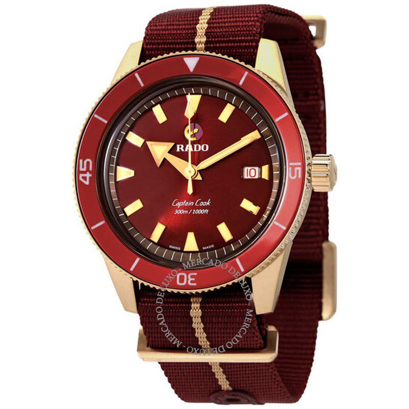Relógio Capitão Cook Mostrador Vermelho Automático 42 mm - Mercado de Luxo - O Maior E-Commerce de Bens, Produtos e Serviços de Luxo do Brasil.