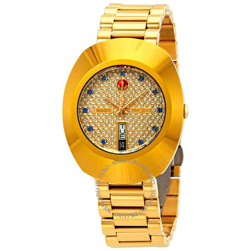 Relógio Mostrador dourado automático original 35 mm - Mercado de Luxo - O Maior E-Commerce de Bens, Produtos e Serviços de Luxo do Brasil.
