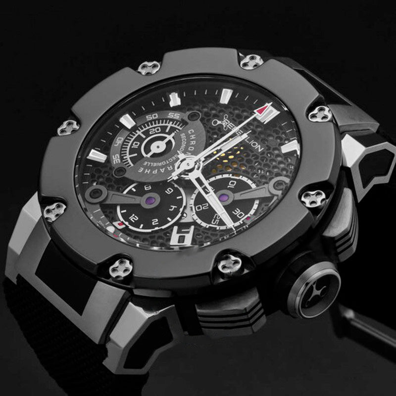 Relógio Predator Cronógrafo Automático Mostrador Preto 48 mm - Mercado de Luxo - O Maior E-Commerce de Bens, Produtos e Serviços de Luxo do Brasil.