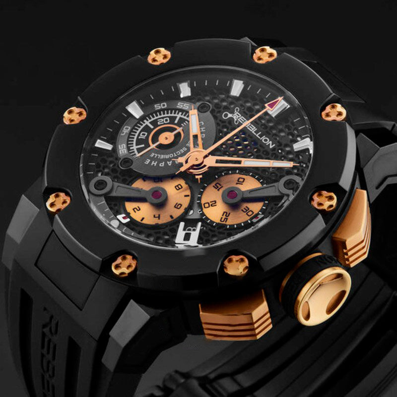 Relógio Predator Cronógrafo Automático Mostrador Preto  - Mercado de Luxo - O Maior E-Commerce de Bens, Produtos e Serviços de Luxo do Brasil.
