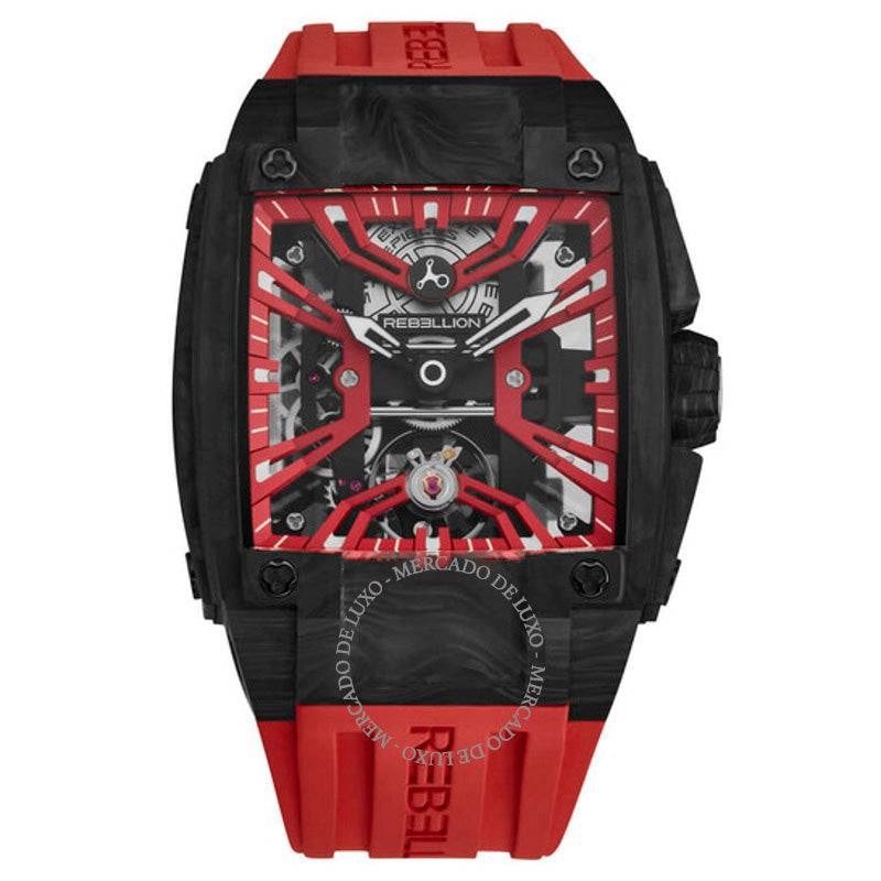 Relógio Re-Volt Mostrador Vermelho Automático 40 mm - Mercado de Luxo - O Maior E-Commerce de Bens, Produtos e Serviços de Luxo do Brasil.