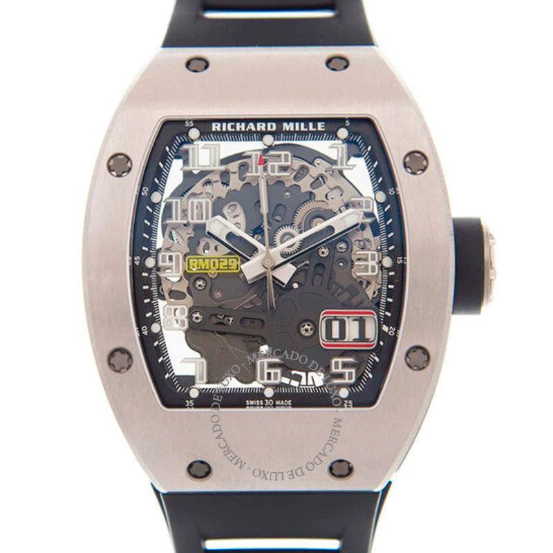Relógio RM 029 Titânio Automático com Data Grande Mostrador Preto 48 mm - Mercado de Luxo - O Maior E-Commerce de Bens, Produtos e Serviços de Luxo do Brasil.