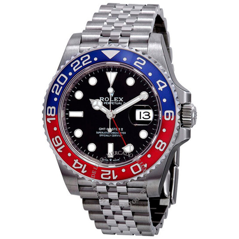 Relógio GMT-Master II Pepsi Azul e Vermelho Moldura de Aço Inoxidável Jubilee 40 mm - Mercado de Luxo - O Maior E-Commerce de Bens, Produtos e Serviços de Luxo do Brasil.
