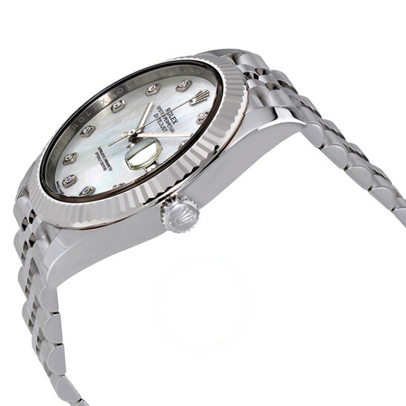 Relógio Oyster Perpetual Datejust Mostrador de Diamante em Madrepérola Branca 41 mm - Mercado de Luxo - O Maior E-Commerce de Bens, Produtos e Serviços de Luxo do Brasil.